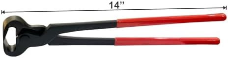 Professional 14" Hoof Nipper with PVC Covered Handle-Heavy-Duty Horse Farrier Tool for Precise Hoof Trimming,Hoof Maintenance,Shoe Removal,Equine Hoof Care–Ergonomic Design for Optimal Grip &Control