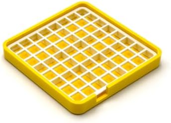 Hermit Crab Food Dish for Powdered Food, with Removable Anti-Carry Grid, No Mess Feeding Dish Prevents Food from Being Dragged Away (Yellow, 3.9" x 3.9")