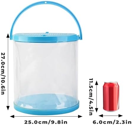 Foldable Small Aquarium, Portable Fish Tank, Fish Transport Container, Plasitc Fish Bowl, Beginner Tank, Great Concept for Catching and Release Critters, Beach, Pool and Lake