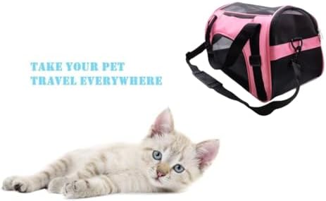 ZaneSun Cat Carrier,Soft-Sided Pet Travel Carrier for Cats,Dogs Puppy Comfort Portable Foldable Pet Bag Airline Approved (Medium-LightPink)