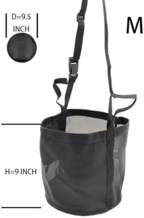 Horse Feed Bag for Grain, Medium, Heavy Duty Durable Mesh Horse Feeder with Adjustable Strap, Comfortable Neck, Reinforced Waterproof Bottom Horse Muzzle Feed Bag