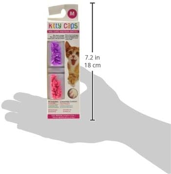 Kitty Caps Nail Caps for Cats, Hot Purple & Hot Pink - Safe, Stylish & Humane Alternative to Declawing Stops Snags & Scratches, Medium (9-13 lbs), 40 Count