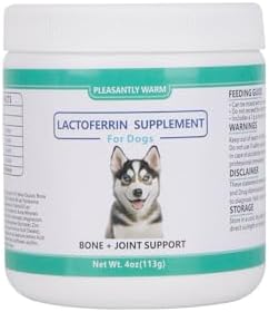 Lactoferrin for Dogs - 4oz Chicken Flavor, Supports Canine Bone, Joint & Immune Health, Premium Dog Nutritional Supplement