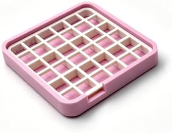 Hermit Crab Food Dish for Powdered Food, with Removable Anti-Carry Grid, No Mess Feeding Dish Prevents Food from Being Dragged Away (Pink, 2.8" x 2.8")