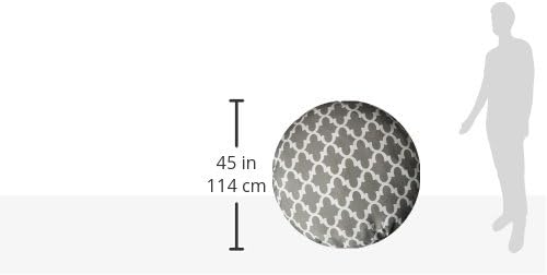 Gray Trellis Medium Round Indoor Outdoor Pet Dog Bed With Removable Washable Cover By Majestic Pet Products