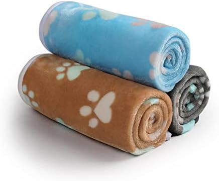 Luciphia Dog Blanket 3 Pack, Soft Cozy Fleece Throw for Puppy Cat,23"x16"