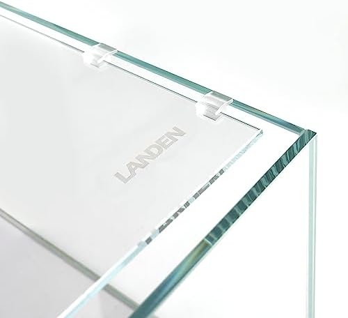 LANDEN Glass Aquarium Lid with Clips for 30x30cm 6.6 Gallon Rimless Tank