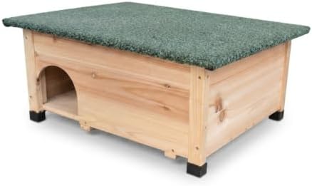 Relaxdays Hedgehog Shelter with Floor, Maze Entrance & Weatherproof Roof, Wood, HxWxD: 25 x 57 x 44 cm, Natural