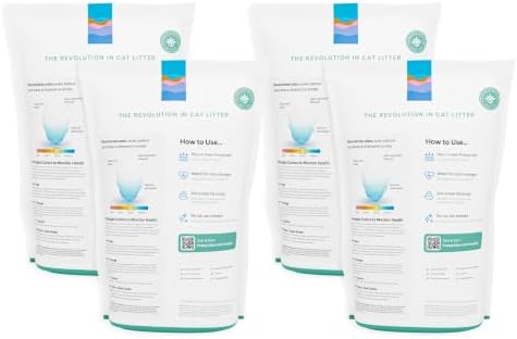 PrettyLitter Health Monitoring Cat Litter, Calm Aloe, 4-Pack, 6 lb. Bags