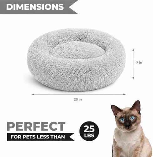 Whiskers & Friends Cat Beds for Indoor Cats & Small Dog, Fluffy Cat Bed