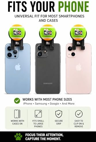 Dog Camera Toy Get Your Dog to Look at the Camera Instantly | Perfect Photos & Videos | Phone Clip with Attention-Grabbing Ball | As Seen on Shark Tank
