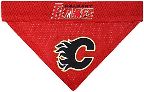 NHL Calgary Flames Bandana for Dogs & Cats, Small/Medium. - Cute & Stylish Bandana! The Perfect Hockey Fan Scarf Bandana, Great for Birthdays or Any Party!