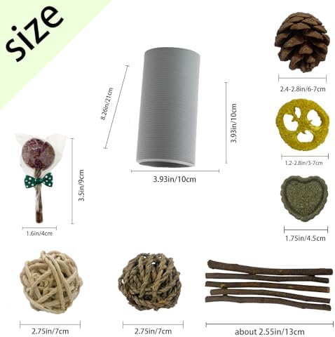 2 PCS Hamster Fun Plastic Tunnels,Hamster Collapsible Plastic Tube, Cage Tunnels with Chew Toy,Training Hideout for Guinea Pigs Guinea Pigs, Chinchillas, Rats, Gerbils (Grey)