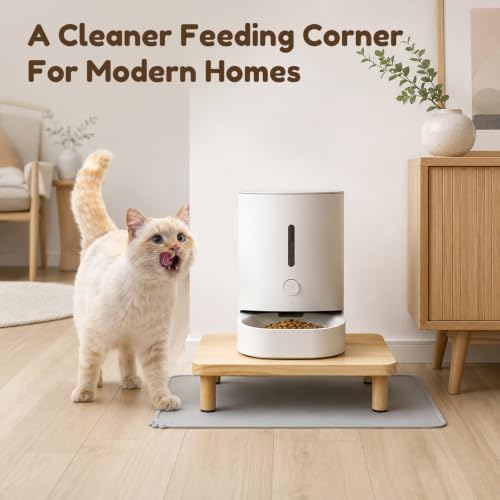 Elevated Cat Food Stand for Automatic Feeders with Silicone Mat
