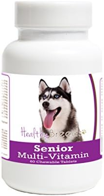 Healthy Breeds Senior Multi-Vitamin for Siberian Husky - OVER 200 BREEDS - Veterinarian Formulated Daily Dietary Chewable Tablet - 60 Chews