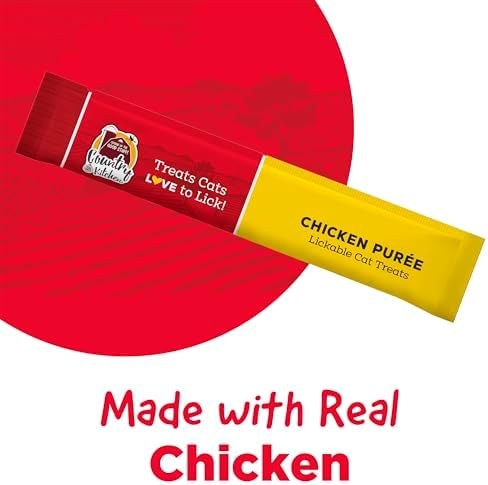 Country Kitchen Chicken Puree Lickable Cat Treats, 2 oz, Pack of 4