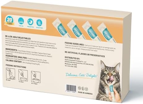 PETPHABET Lickable Cat Treats Squeeze, Tuna & Chicken Recipe 20 Tubes