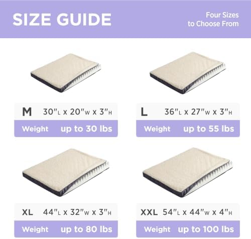 LE SURE Washable Egg Crate Foam Plush Dog Bed Cover, XL 44x32x3in, Grey