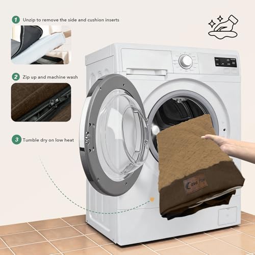 Orthopedic Washable Dog Bed for Extra Large Dogs, 42x30in, Brown