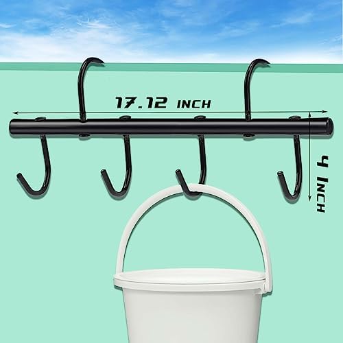 Tack Rack with Swivel Hooks,6 Hook Portable Bridle Hooks Tack Hangers for Horse Tack Holder Stall Barn and Fence(Black)