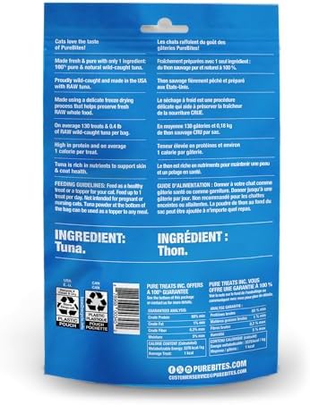 PureBites Tuna Single Ingredient Freeze Dried Cat Treats, 1.8 oz