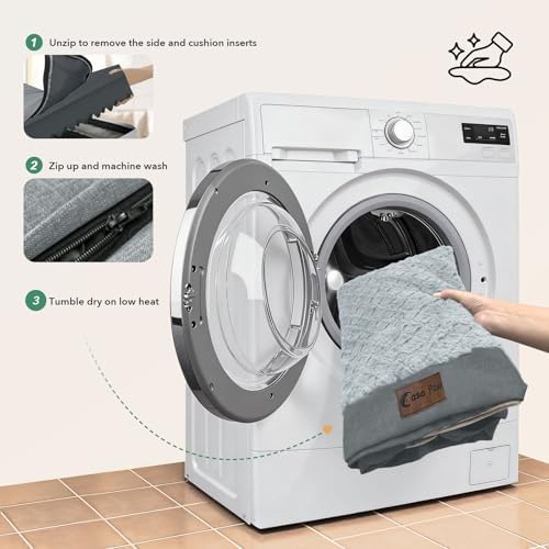 Orthopedic Washable Dog Bed for Extra Large Dogs, 48x30in, Grey