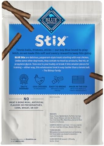 Blue Buffalo Stix Chicken Pepperoni-Style Dog Treats, 13 oz
