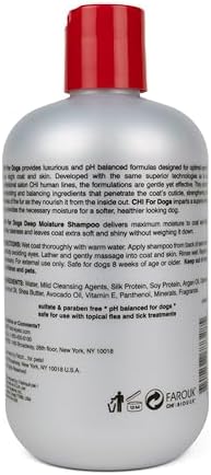 CHI for Dogs Deep Moisture Hydrating Dog Shampoo, 16 Fl Oz Bottle