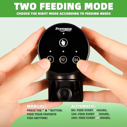 FREESEA Fish Feeder Automatic Dispenser: One-Touch Easy Setup & 3 Timers