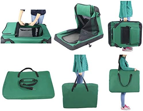 EliteField 3-Door Soft Dog Crate with Bed & Carrying Bag (2-Year Warranty)
