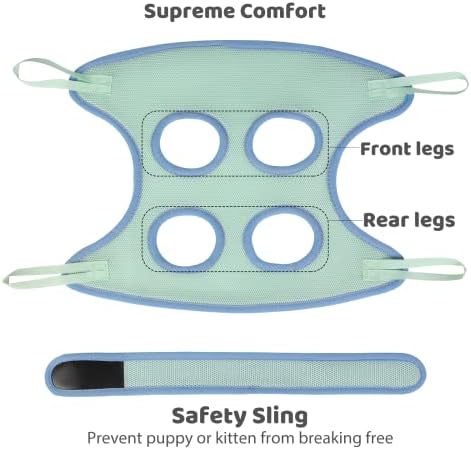 Guzekier Pet Dog Grooming Hammock Harness for Cats & Dogs, Dog Sling for Grooming, Dog Hammock Restraint Bag with Nail Clippers/Trimmer, Nail File, Pet Comb,Ear/Eye Care