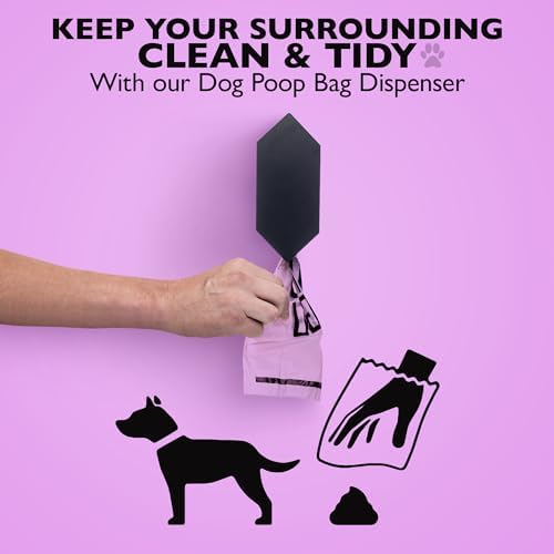 Dog Poop Bag Dispenser, Stainless-Steel and Powdercoated Black with Magnetic Door Latch, Indoor and Outdoor Rated, (Holds 8-9 Rolls-Not Included), 7.75" x 3.25", Black