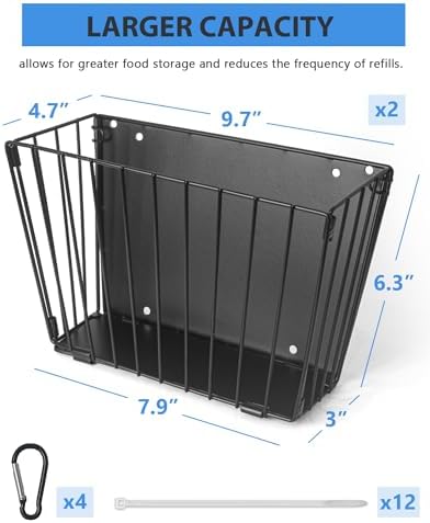Rabbit Hay Feeder - Guinea Pig Hay Feeder - X-Large Metal Frame Bunny Hay Holder, 9.7x4.7x6.6 inch Guinea Pig Hay Holder for Bunny, Guinea Pigs, Chinchillas, Small Animals (2 Pack)
