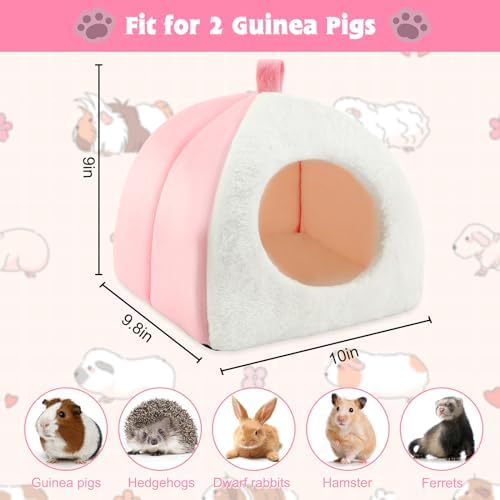BWOGUE Guinea Pig Bed Hideout, Washable Hamster Cave for Small Animals