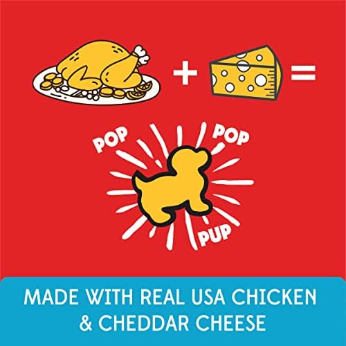 Pup Corn Plus - Puffed Dog Treats with Preiotics and Probiotics - Chicken & Cheddar Cheese, (8oz)