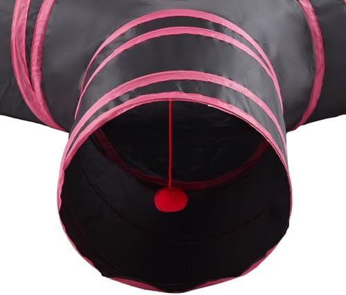 Cat Tunnels for Indoor Cats 3 Way Play Toy Kitty Tunnel Peek Hole Toy with Ball for Cat Tube Fun for Rabbits Kittens and Dogs