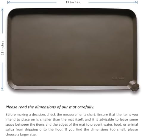Hoki Found Silicone Pet Food Mats Tray - Non Slip Pet Dog Cat Bowl Mats Placemat - Dog Pet Cat Feeding Mat - Waterproof Dog Cat Food Mats -Pet Water Mats for Carpet - Coffee
