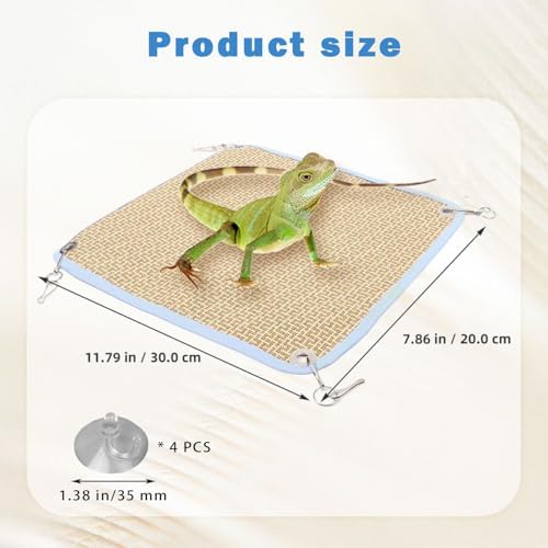 Reptile Hammock Bearded Dragon Sleeping Mat Hammock Suitable for Lguanas, Axolotls, Anoles, Geckos, Snakes, Chameleon (Yellow)