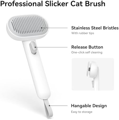 Aumuca Cat Brush for Shedding, Cat Brushes for Indoor Cats, Cat Brush for Long or Short Haired Cats, Cat Grooming Brush Cat Comb for Kitten Rabbit Massage Removes Loose Fur