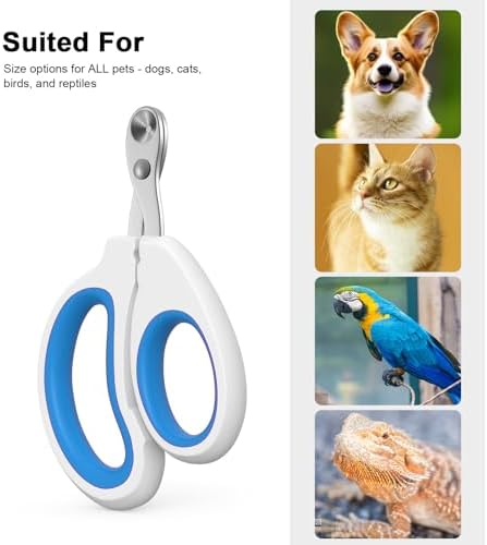 Aogeili Cat Nail Clippers - Stainless Steel, Non-Slip, Safe for Small Pets