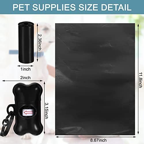 Teling 3000 Count Dog Poop Bags with 3 Dispensers, Black