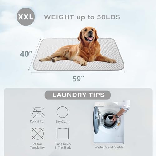 MICROCOSMOS Pet Cooling Mat & Sleeping Pad- Breathable Bubble Surface, EZ Clean. Keep Cooling for Pets, Kids and Adults in Summer.(GreyWhite, 59" x 40")