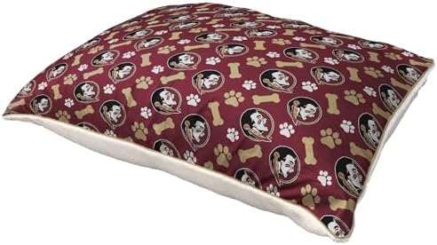 Pegasus Sports Officially Licensed NCAA Bones Repeat Sherpa Pet Bed