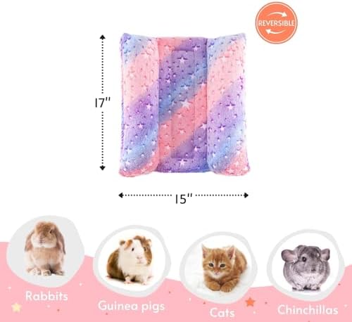 Rabbit Bed with Pillows, Dual-Sided 17"x15" Washable Lounger Pad