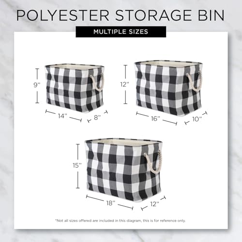 Bone Dry Pet Storage Collection Striped Paw Patch Bin, Black, Large Rectangle