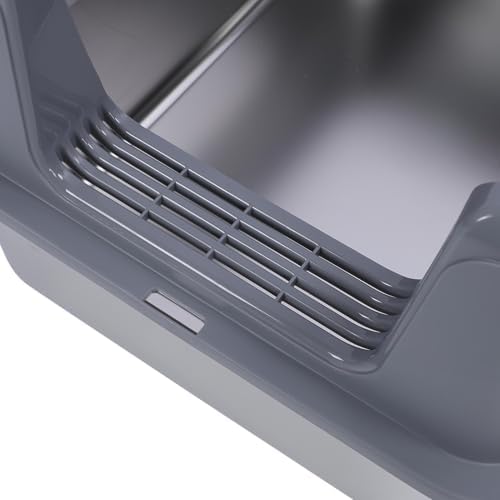 Aramox Half Clad Stainless Steel Cat Bedroom with Metal with High Metal for Cats for Animal Owners and Their Like Friends Closed. (Grey)