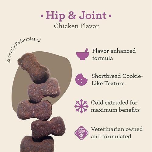 Dr. Joseph's VetPro Complete Dog Hip & Joint Wellness Supplement – High-Strength Glucosamine, MSM, Omega & Chondroitin Chews and Breeds – Vet Formulated Chicken Dog Treat - 60 Count