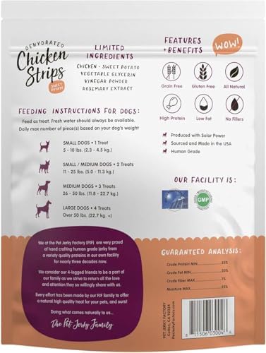 Chicken & Sweet Potato 12 oz. Dog Jerky Treat | Human Grade | High Protein