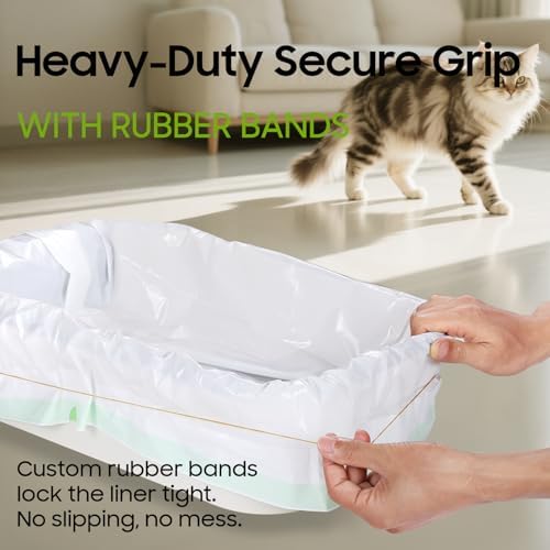 24 Pack Super Jumbo Cat Litter Box Liners 45" x 18", Heavy-Duty Litter Bags