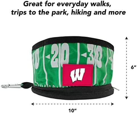 Pets First NCAA Wisconsin Badgers Collapsible Dog Travel Bowl Set, 2 Pack Food & Water Bowls for Dogs, Best Portable & Lightweight Leak-Proof Dog Bowls for Travel
